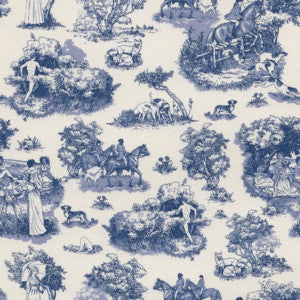 1:12, 1" Scale Dollhouse Miniature Wallpaper Blue Toile (3 sheets)