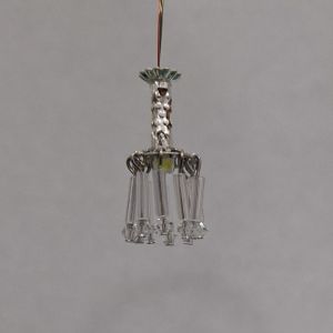 1:48, 1/4" Scale Dollhouse Miniature Light 3V Small Crystal Chandelier