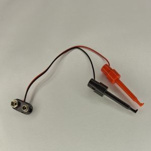 9-volt Tester with Hooked Lead Clips
