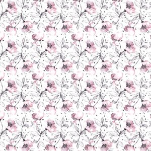 1:12 Scale Dollhouse Miniature Wallpaper Pink & Grey Floral (3 sheets)