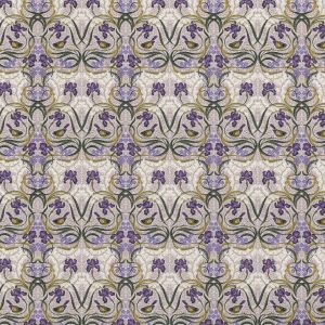 1:12 Scale Dollhouse Miniature Wallpaper Purple & Beige Floral (3 sheets)