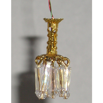 1:48, 1/4" Scale Dollhouse Miniature Light 3V Small Crystal Chandelier