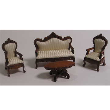 1:12 SCALE LEATHER SOFA DOLLHOUSE MINIATURES by IDM Heirloom Collection 