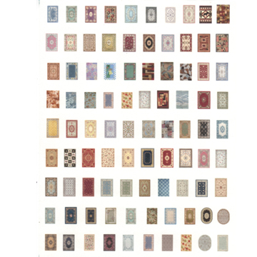 1:144 Scale Dollhouse Miniature Sheet of Tiny Area Rugs