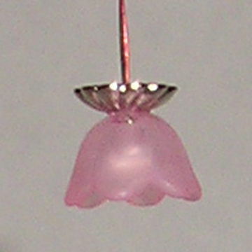 1:48, 1/4" Scale Dollhouse Miniature Ceiling Mount 3V Pink Shade