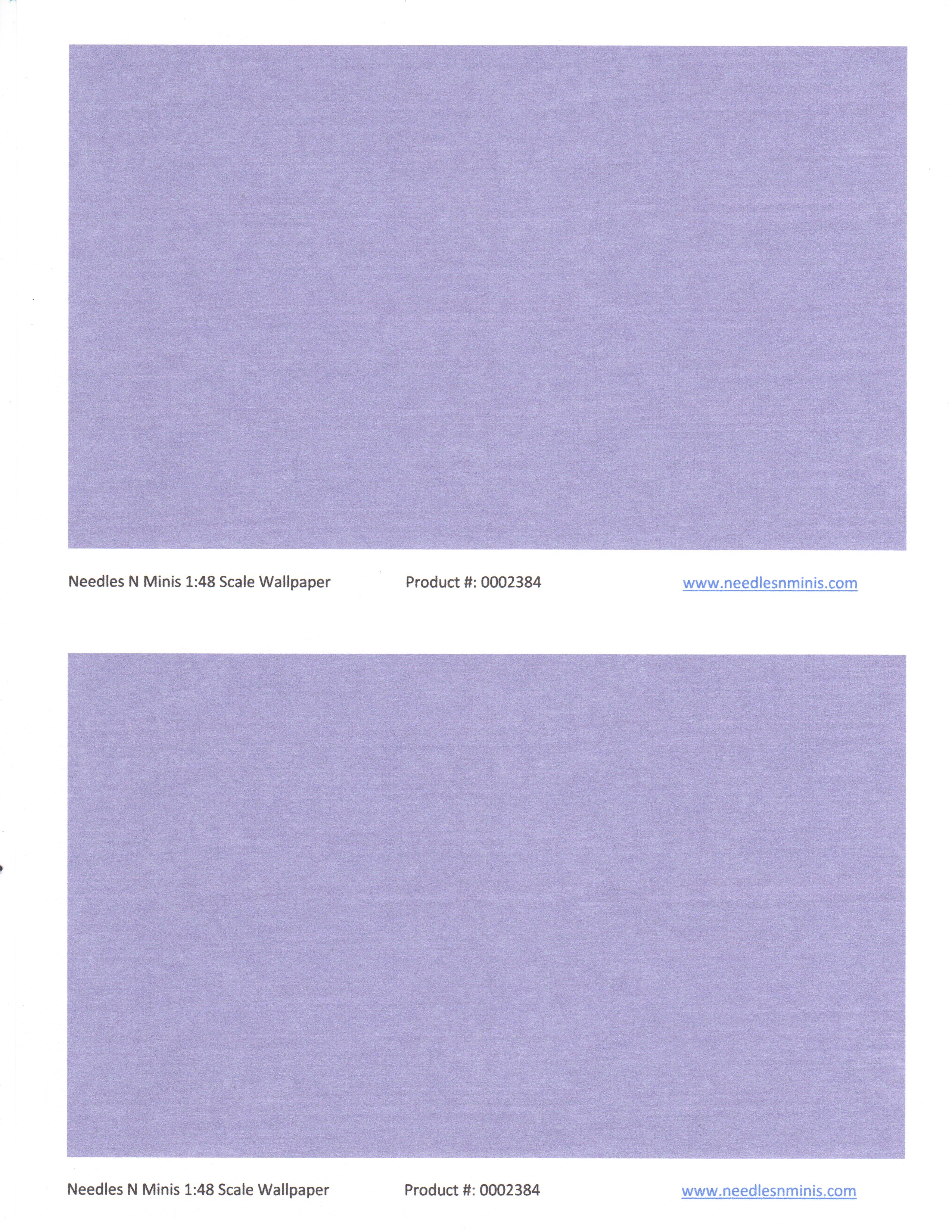 1:48, 1/4" Scale Dollhouse Miniature Wallpaper Lavender Mottled