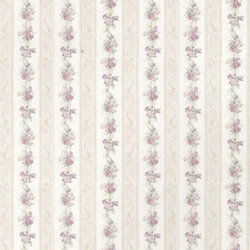 1:24, 1/2" Scale Dollhouse Miniature Wallpaper Pink & Beige Floral Stripe (3 SHEETS)