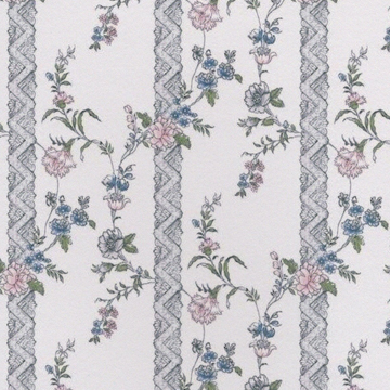 1:12, 1" Scale Dollhouse Miniature Wallpaper Pink Blue Grey (3 sheets)