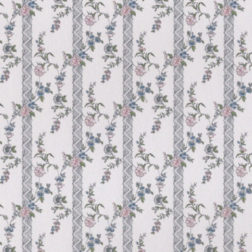 1:24, 1/2" Scale Dollhouse Miniature Wallpaper Blue, Pink, Grey (3 SHEETS)