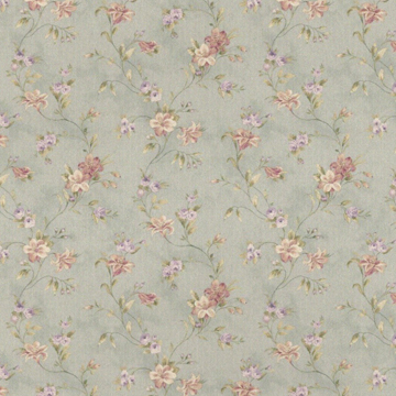 1:24, 1/2" Scale Dollhouse Miniature Wallpaper Apricot on Sage Grn (3 SHEETS)