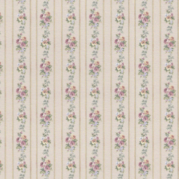 1:48, 1/4" Scale Dollhouse Miniature Wallpaper Pink & Blue Floral Stripe