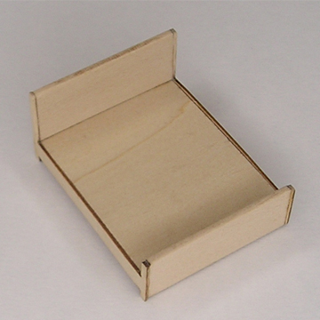 1:48, 1/4" Scale Dollhouse Miniature Furniture Kit Queen Size Platform Bed