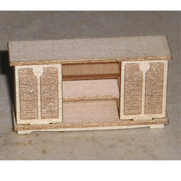 1:48, 1/4" Scale Dollhouse Miniature Furniture Kit Modern TV Stand Signature Series