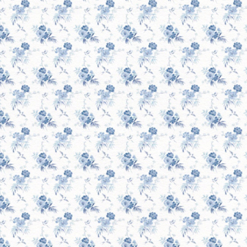 1:48, 1/4" Scale Dollhouse Miniature Wallpaper Blue on White