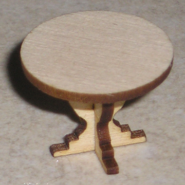 1:48, 1/4" Scale Dollhouse Miniature Furniture Kit Round Table