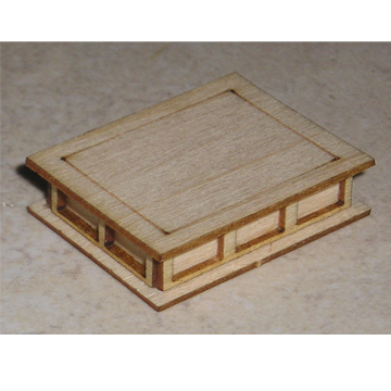 1:48, 1/4" Scale Dollhouse Miniature Furniture Kit Trunk Style Coffee Table