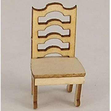 1:48, 1/4" Scale Dollhouse Miniature Furniture Kit (2) Slatback Dining Chairs