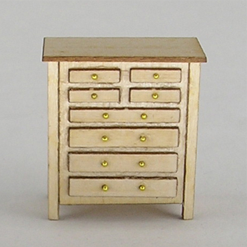 1:48, 1/4" Scale Dollhouse Miniature Furniture Kit Mission Style Dresser