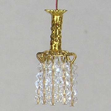 1:48, 1/4" Scale Dollhouse Miniature Light 3V Small Crystal Chandelier