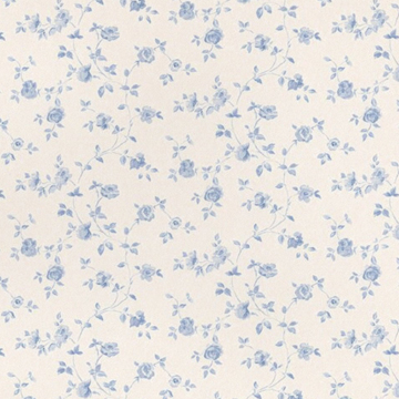 1:24, 1/2" Scale Dollhouse Miniature Wallpaper Blue Roses (3 SHEETS)