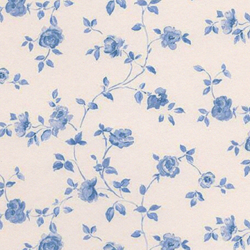 1:12, 1" Scale Dollhouse Miniature Wallpaper Blue Roses (3 sheets)