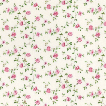 1:24, 1/2" Scale Dollhouse Miniature Wallpaper Pink Roses (3 SHEETS)