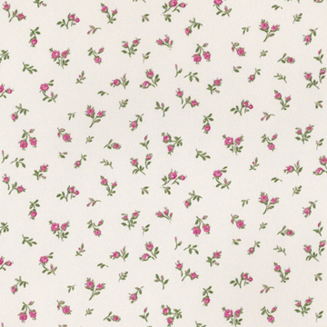 1:24, 1/2" Scale Dollhouse Miniature Wallpaper Pink Rosebuds (3 SHEETS)
