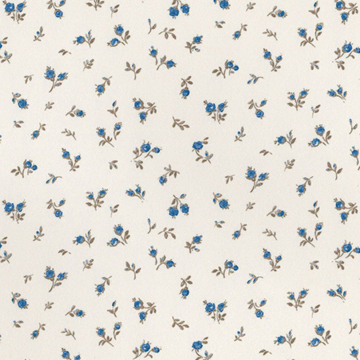 1:24, 1/2" Scale Dollhouse Miniature Wallpaper blue Rosebuds (3 SHEETS)