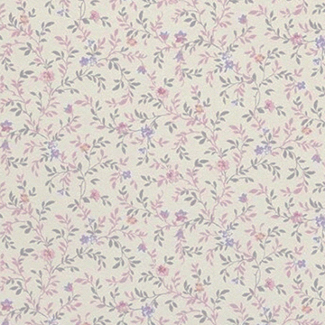 1:48, 1/4" Scale Dollhouse Miniature Wallpaper Pink Flowers