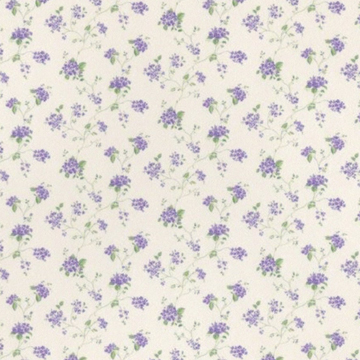 1:24, 1/2" Scale Dollhouse Miniature Wallpaper Purple Flowers (3 SHEETS)