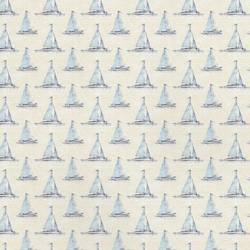 1:12, 1" Scale Dollhouse Miniature Wallpaper Blue Sailboats (3 sheets)